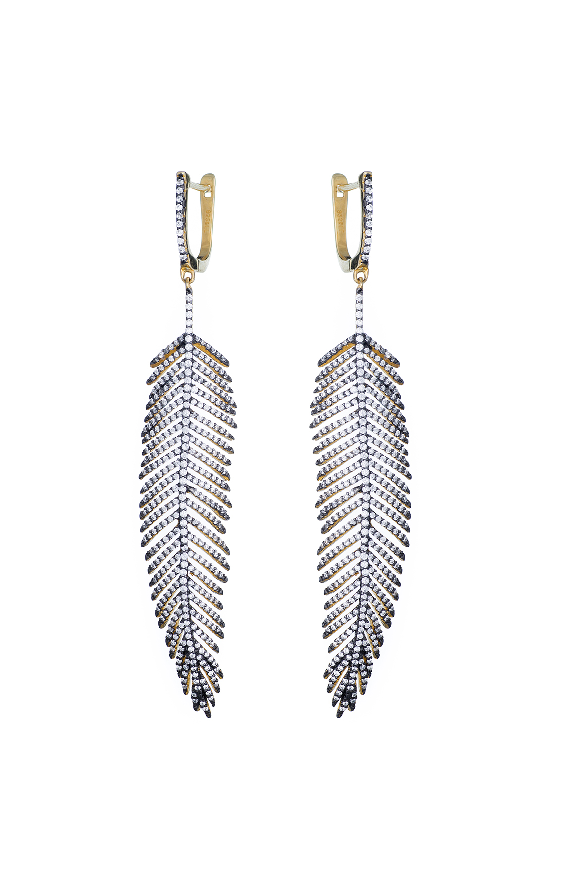 Shiva Feather Drop Earrings Lfr Designs Jewelry Design Feather Gold Tone Drop Earrings Black
